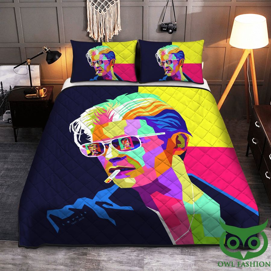 The Chameleon of Rock David Bowie Colorful Quilt Bedding Set