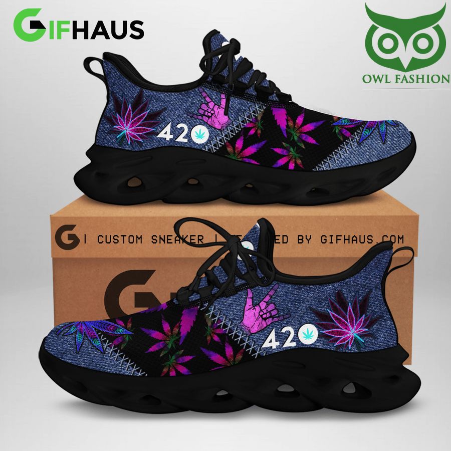 Weed 420 purple Custom Max Soul Sneaker