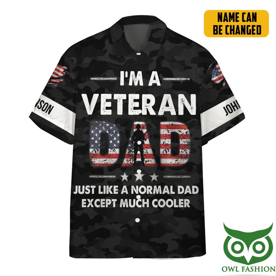 3D Im Veteran Dad Fathers Day Custom Name Hawaiian Shirt
