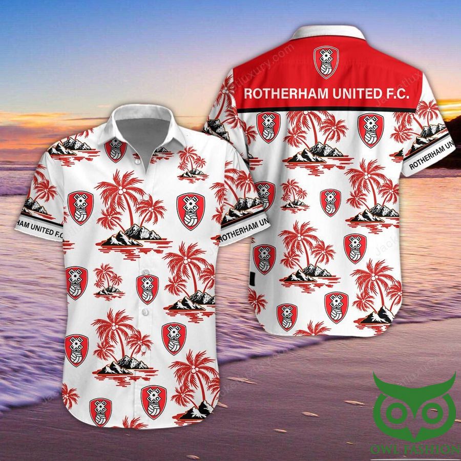 Rotherham United Button Up Hawaiian Shirt