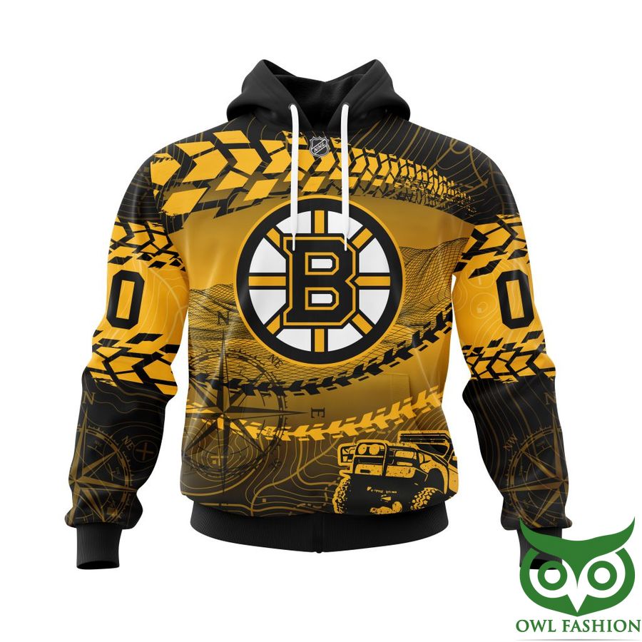 Custom Name Number Boston Bruins NHL Off Road Style 3D Shirt