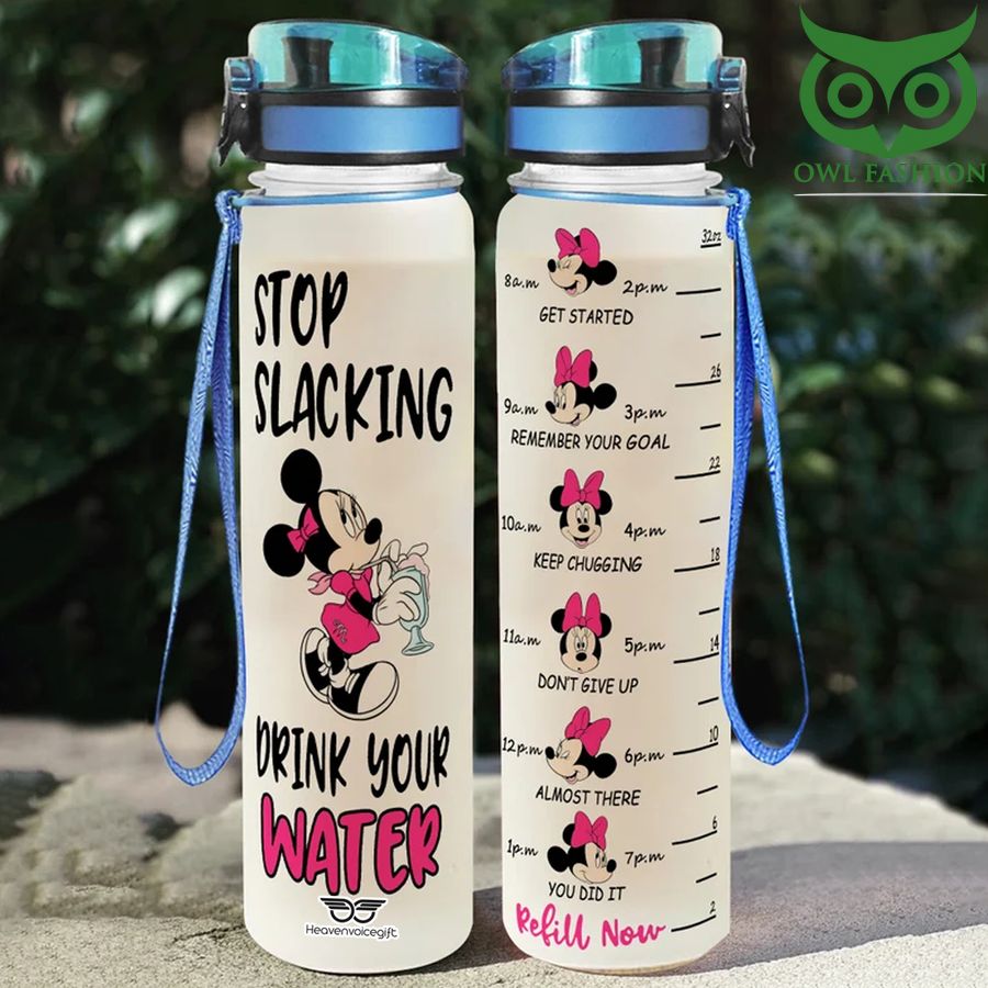 Minnie stop slacking drink your water Disney water tracker bottle