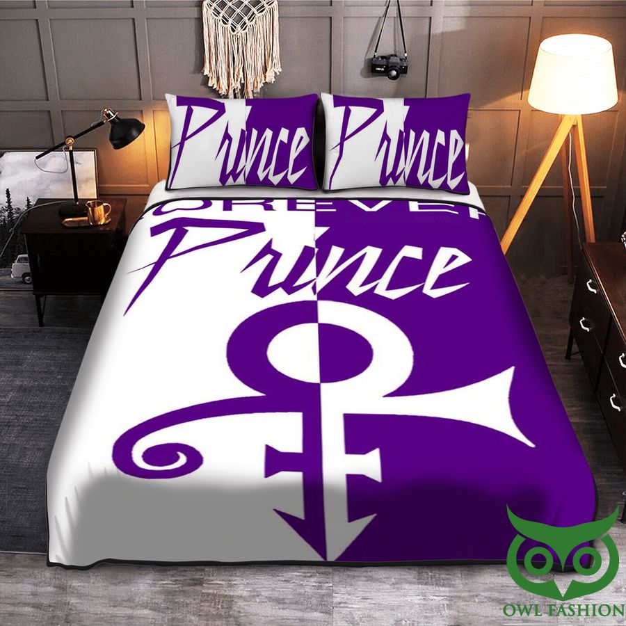 The Artist Prince Half Purple Half White Bedding Set