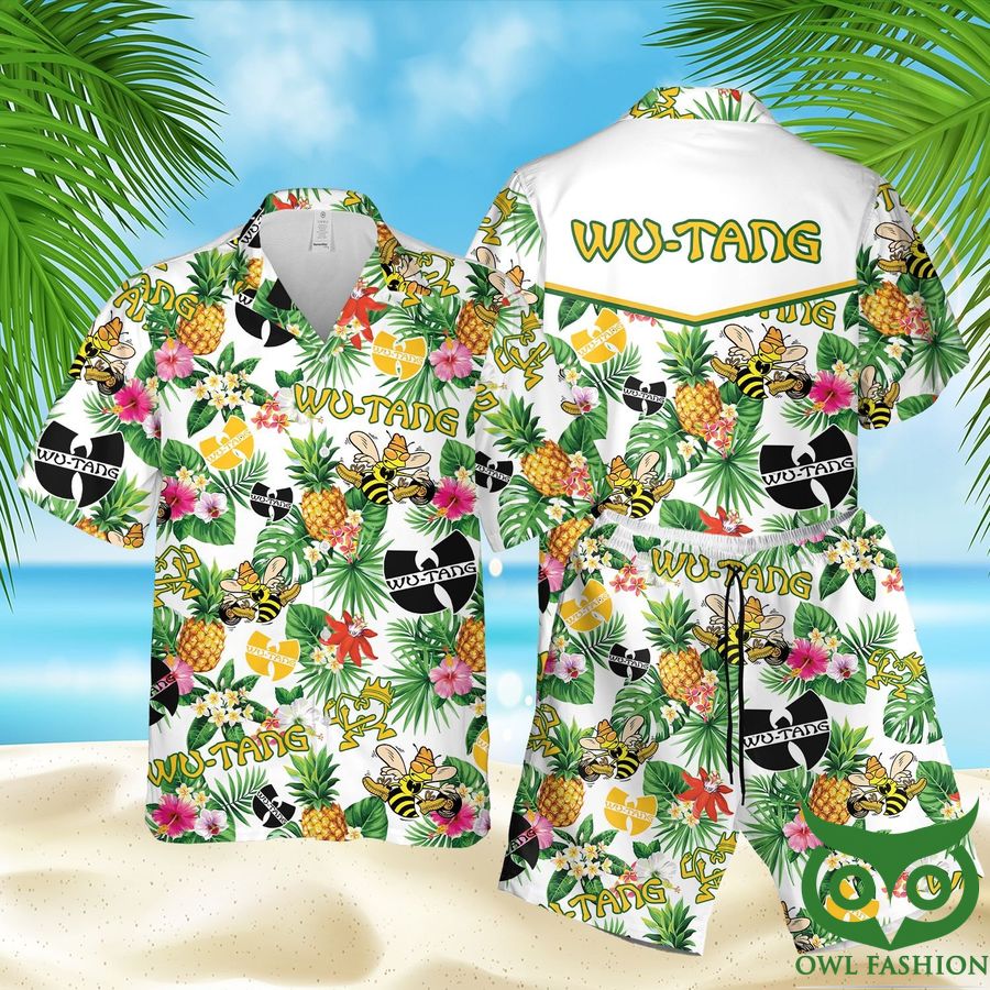 Wu-Tang Clan Aloha Green White Hawaiian Shirt Shorts