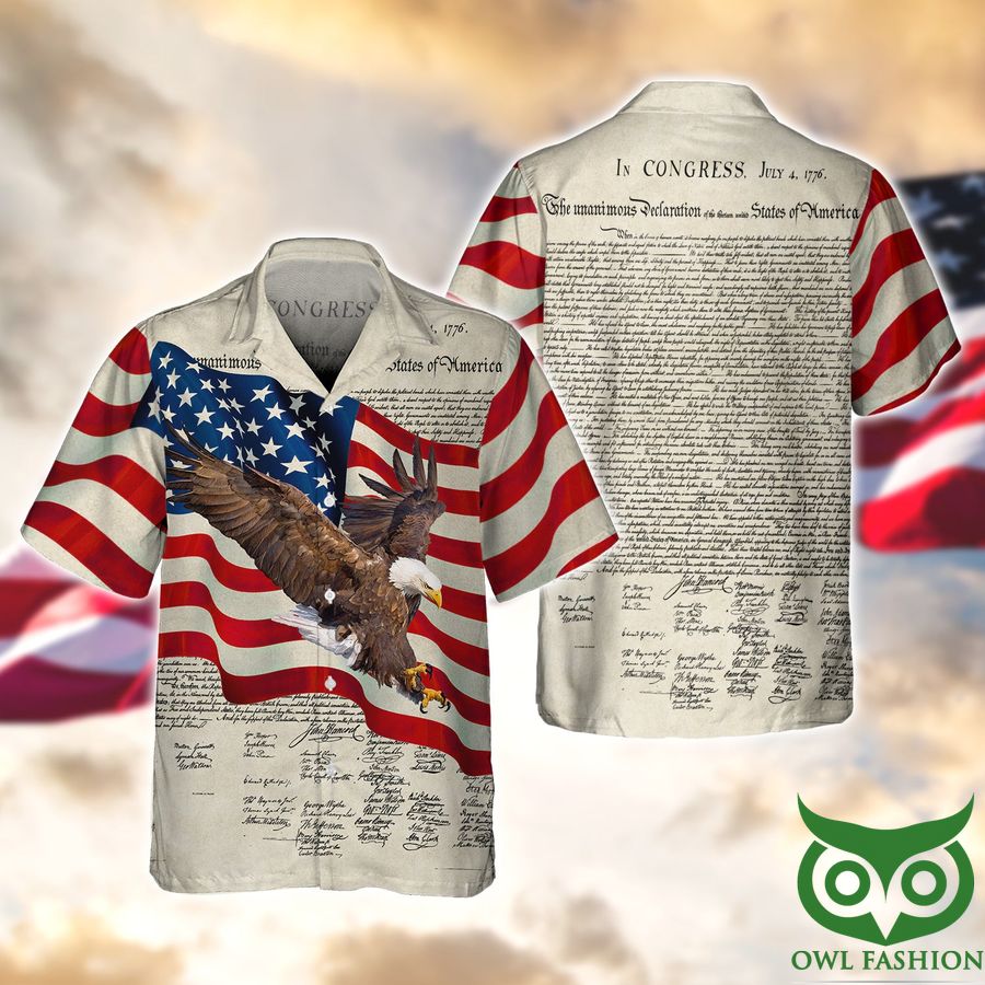 Eagle USA Flag Newspaper Style and Color 3D Shirt