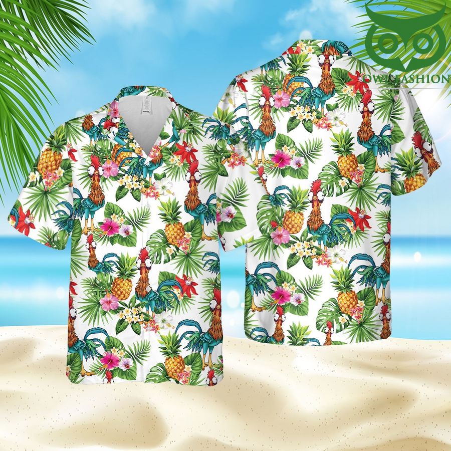 Moana animation Hei Hei Chicken Hawaii Style Hawaiian Shirt 