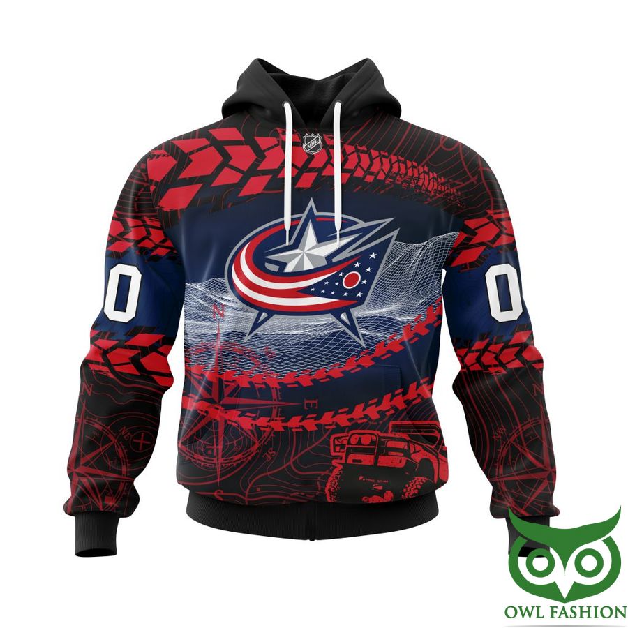 Custom Name Number Columbus Blue Jackets NHL Off Road Style 3D Shirt