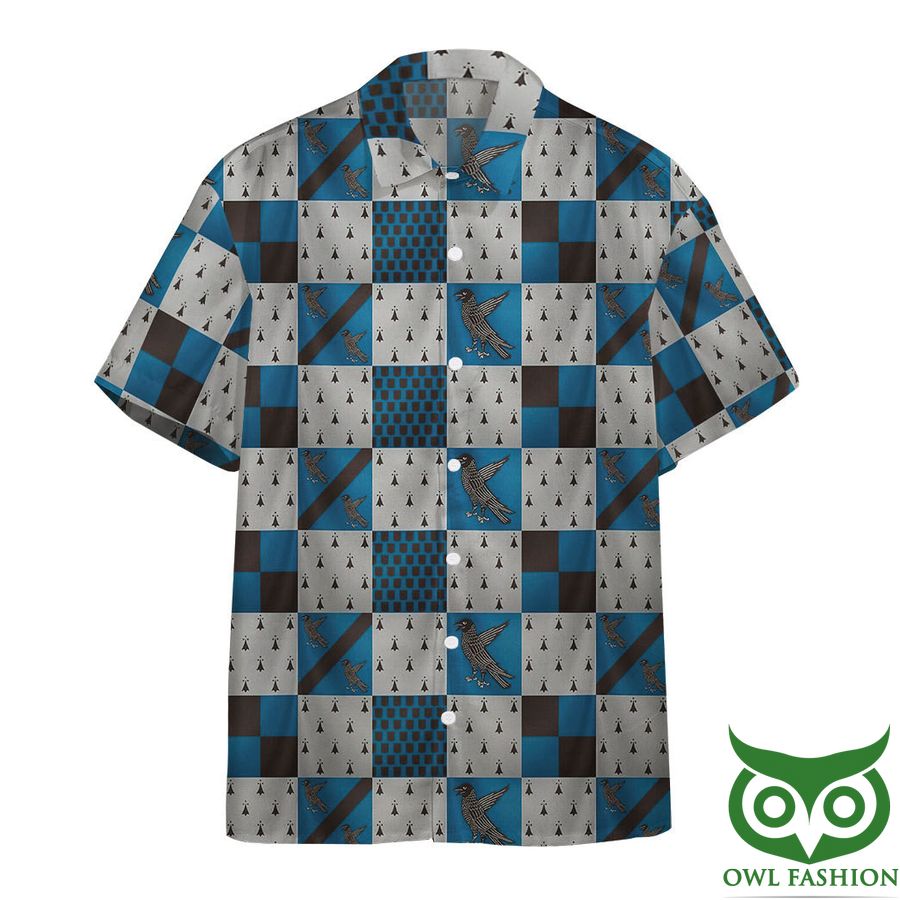 3D Harry Potter Ravenclaw House Check Pattern Hawaiian Shirt