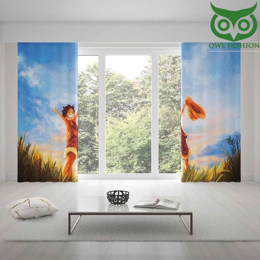 Blue Sky Peaceful Scene One Piece Window shower curtains waterproof decoration rooom