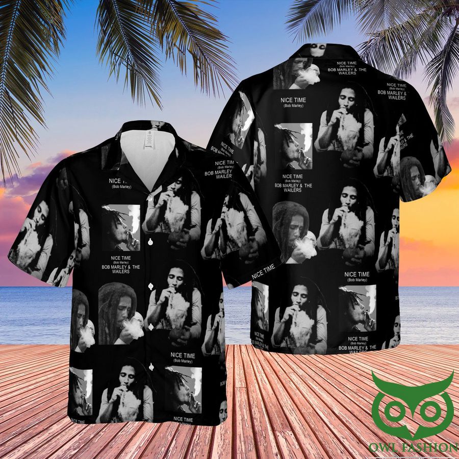 Bob Marley and the Wailers Nice Time Black Hawaiian Shirt
