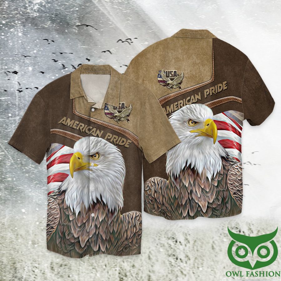 Eagle American Pride Brown Tone Color Logo 3D Shirt
