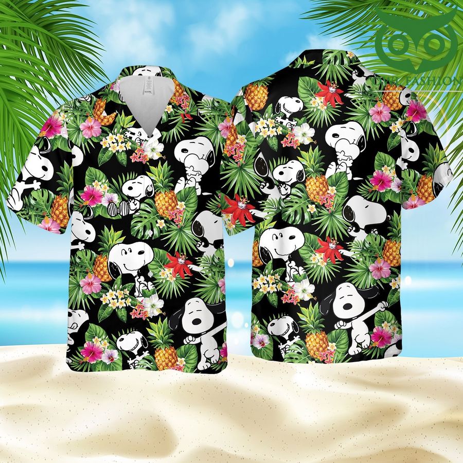 Snoopy dog cartoon Hawaiian 3D Hawaii Shirts Shorts summer aloha