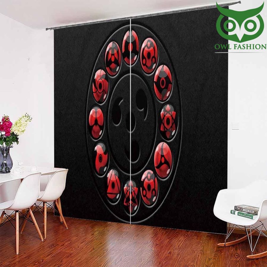 Black Themed Sharingan Window shower curtains waterproof decoration rooom
