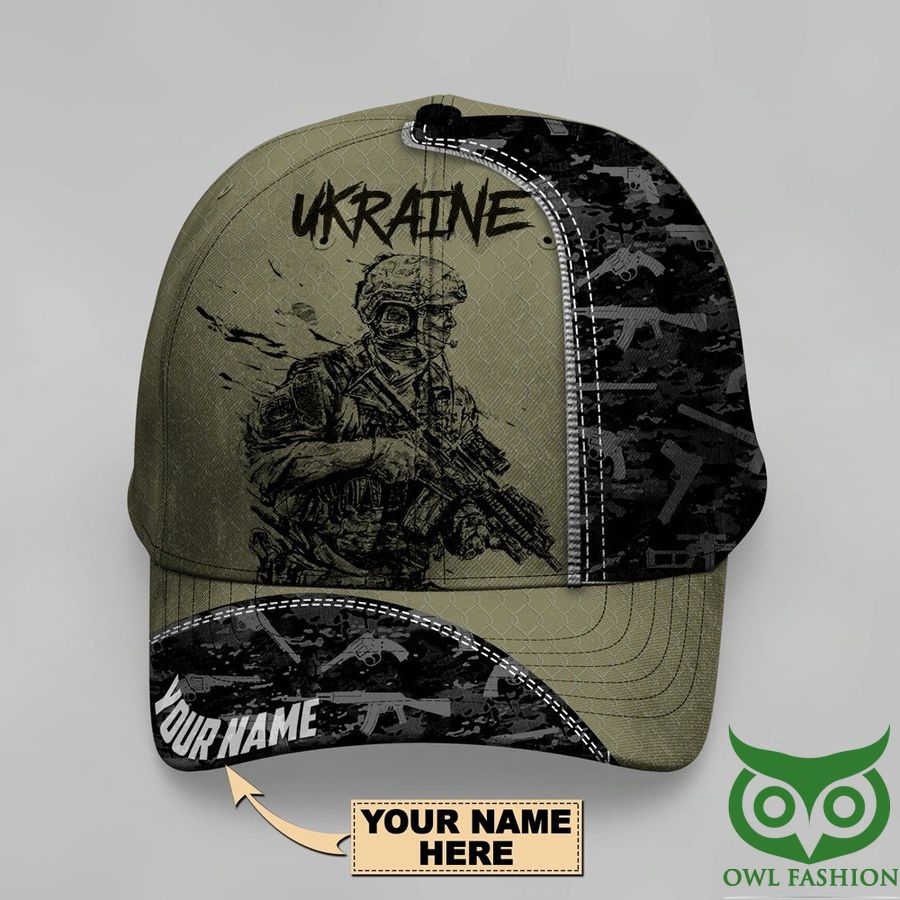 Personalized Name Ukraine Soldier Classic Cap Glory To Ukraine Guns Camo Flag Merch