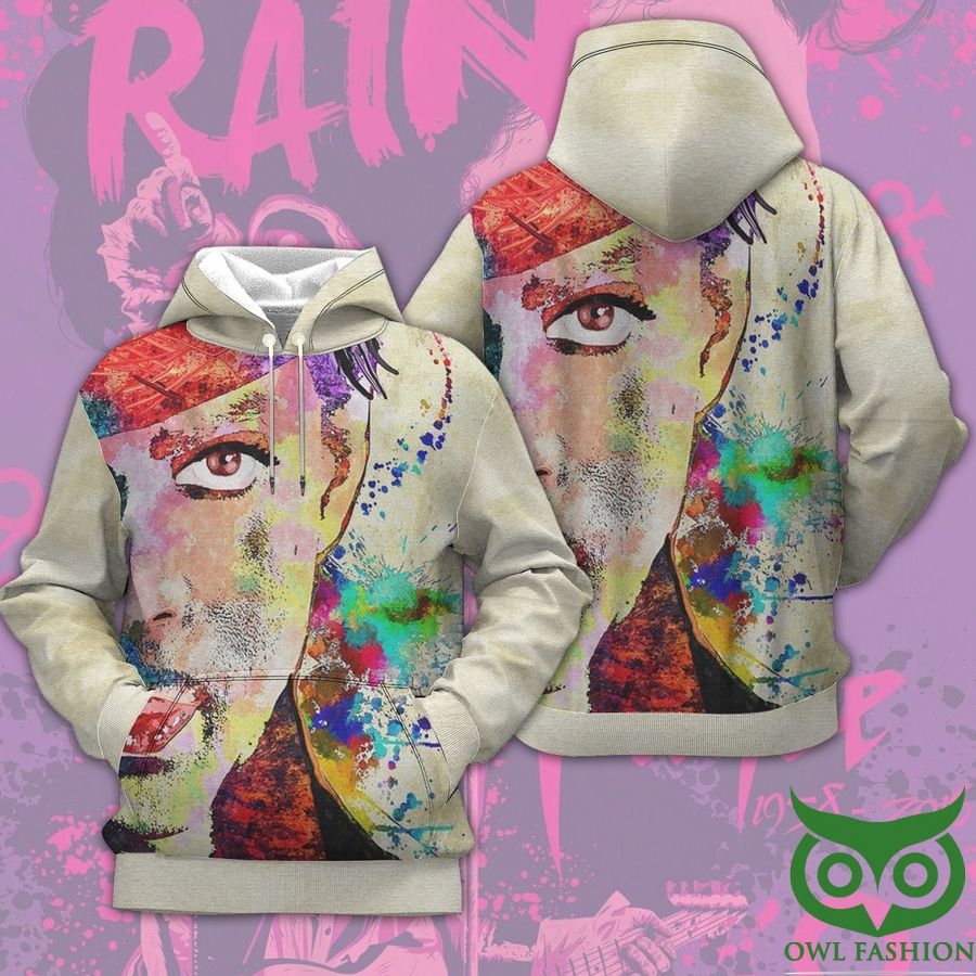 The Artist Prince Half Face Colorful Artistic Beige 3D Hoodie