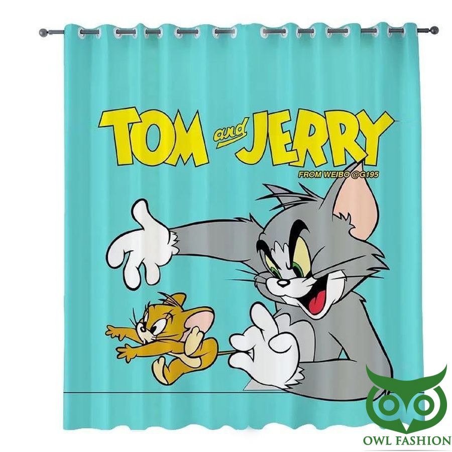 Funny Tom And Jerry Cartoon 3D Printed Window Curtain