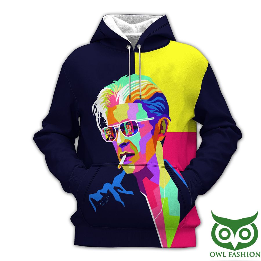 3 The Chameleon of Rock David Bowie Bright Colors 3D Hoodie
