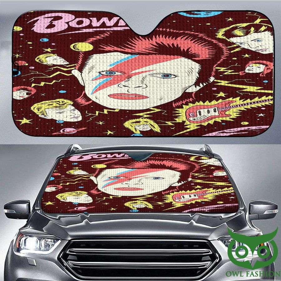 The Chameleon of Rock David Bowie Brown Car Sunshade 