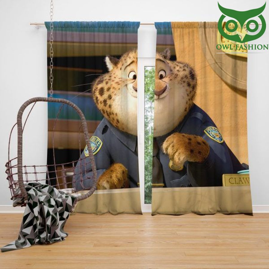 Zootopia Movie Benjamin Clawhauser Shower Curtain Waterproof Bathroom Sets Window Curtains Home Decor