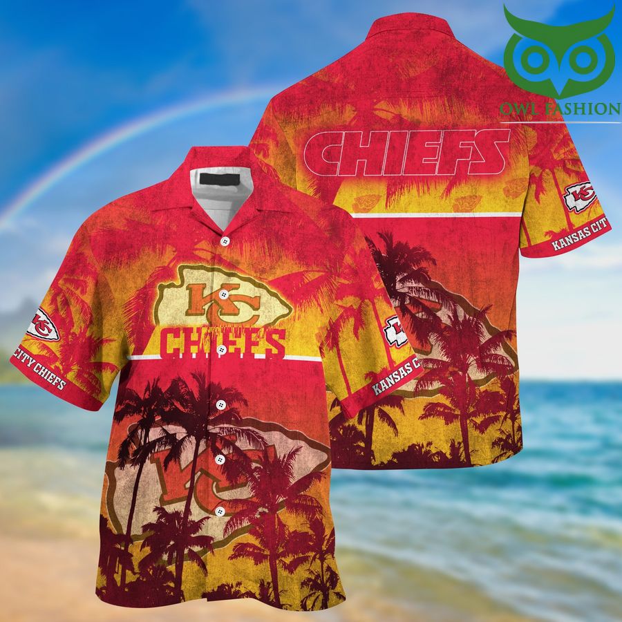 Kansas City Chiefs NFL palm trees dawn Summer Hawaiian Shirt