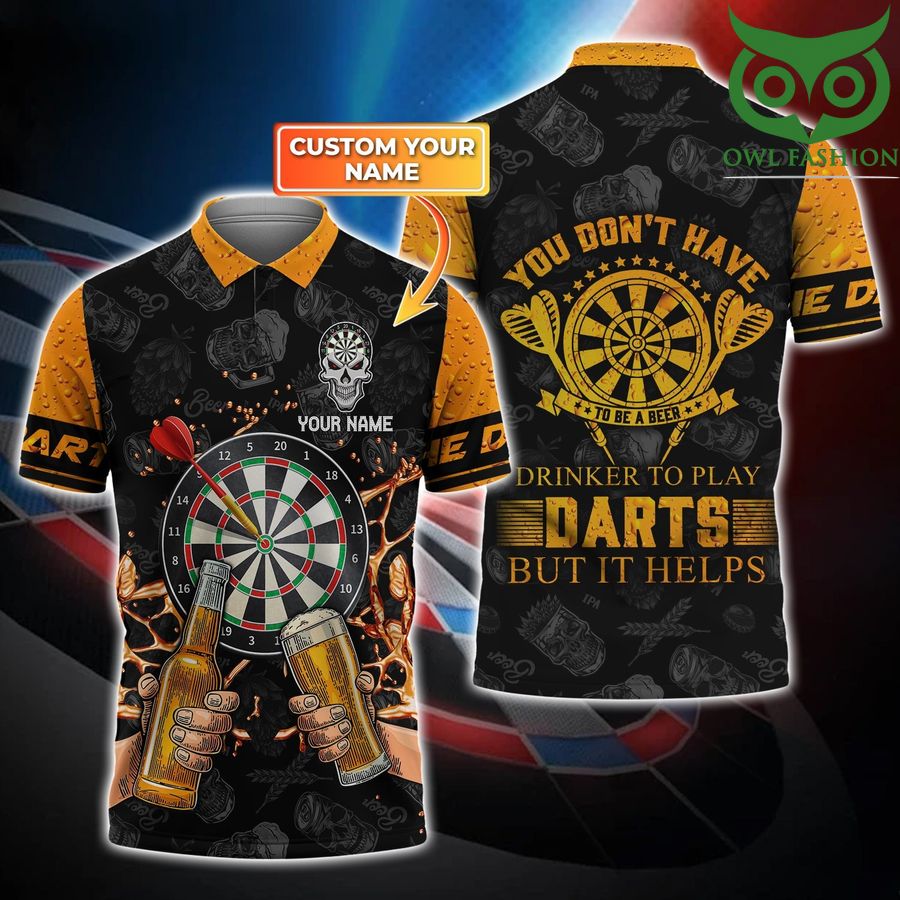 Darts And Beer Personalized Name 3D Polo shirt