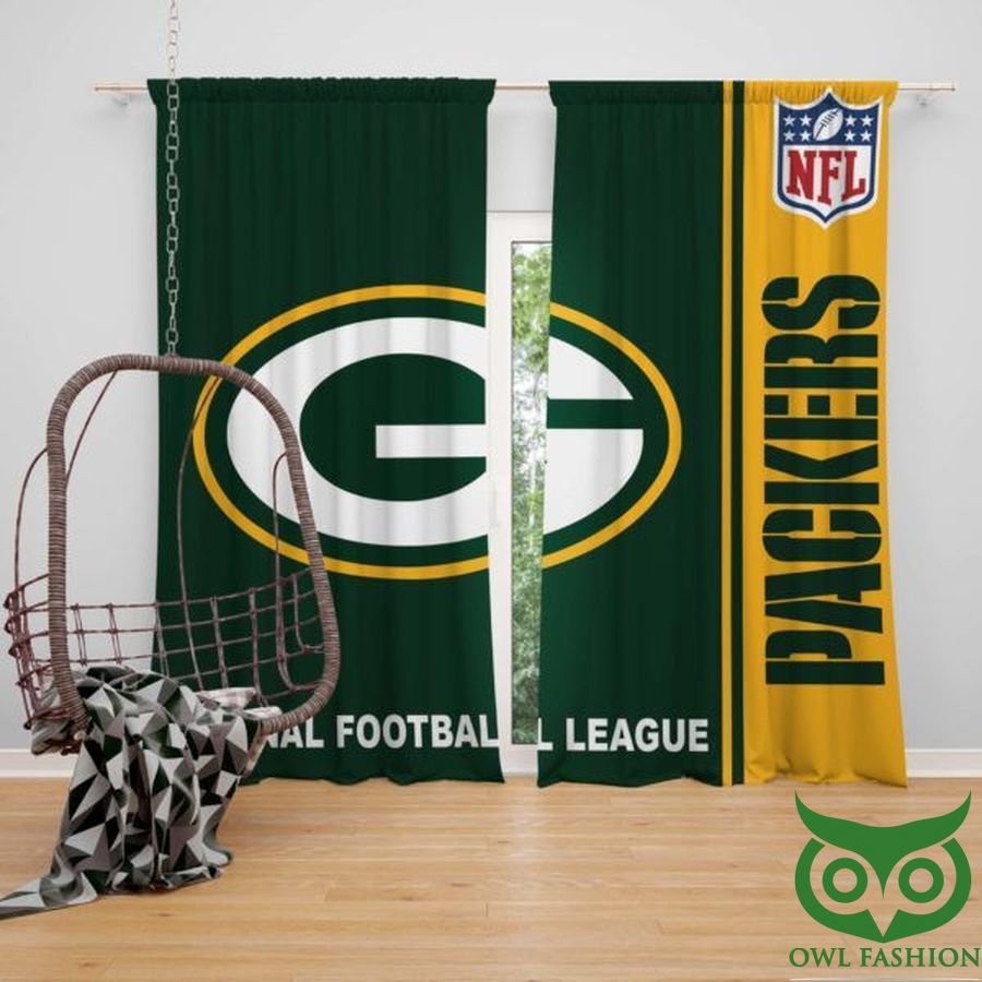 NFL Green Bay Packers Team Logo Green Yellow Window Curtain