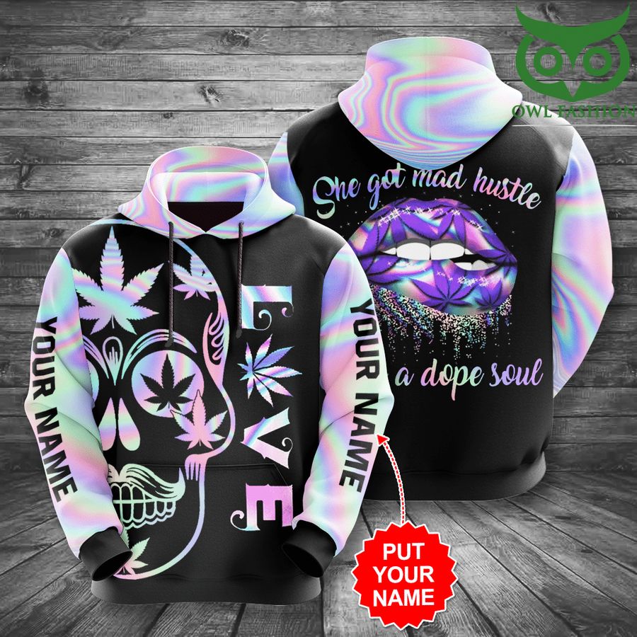 Personalized Weed She Got Mad Hustle galaxy 3D Hoodie