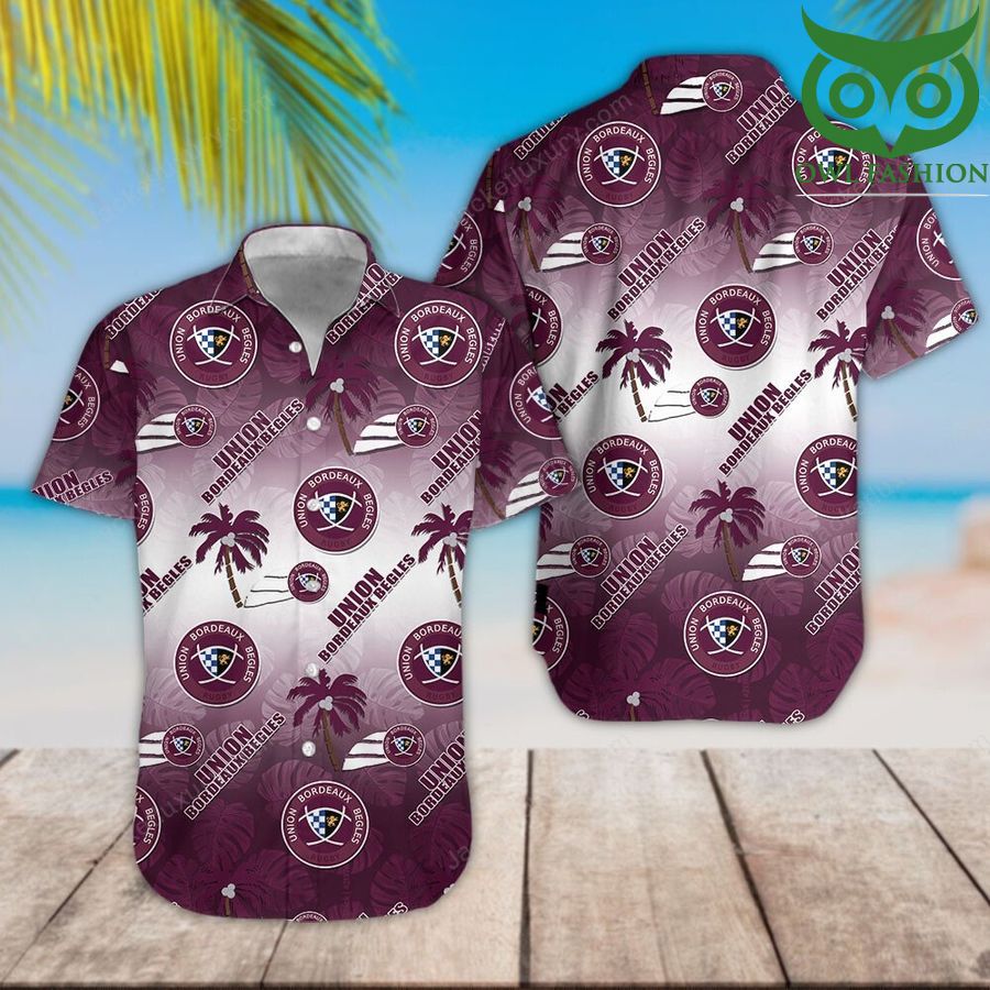 8 Union Bordeaux Begles Hawaiian ShirtShort sleeves summer