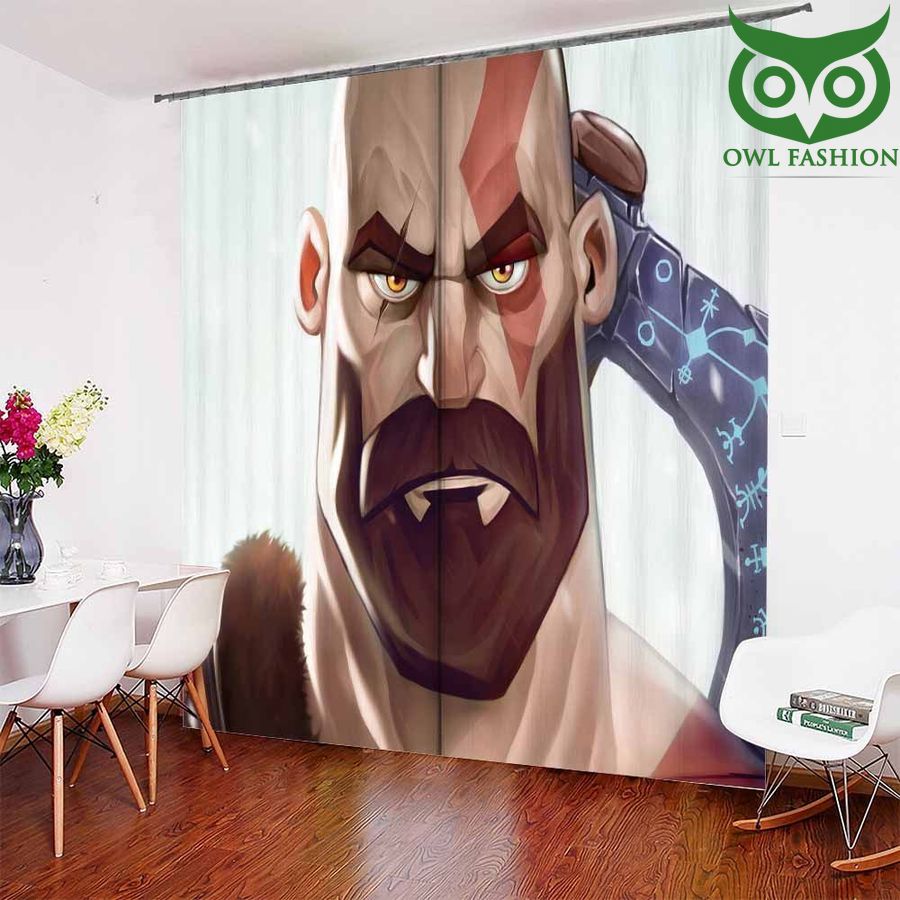 Kratos God Of War Cartoon Art Window shower curtains waterproof decoration rooom