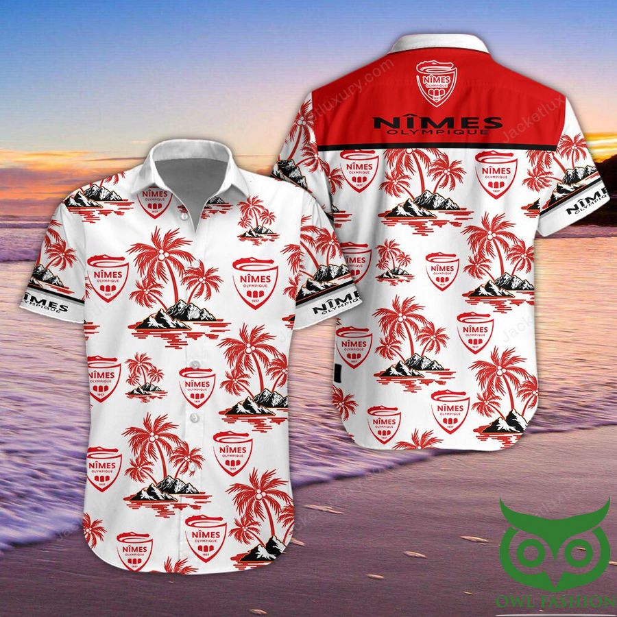 Nimes Olympique Short-Sleeve Hawaiian Shirt