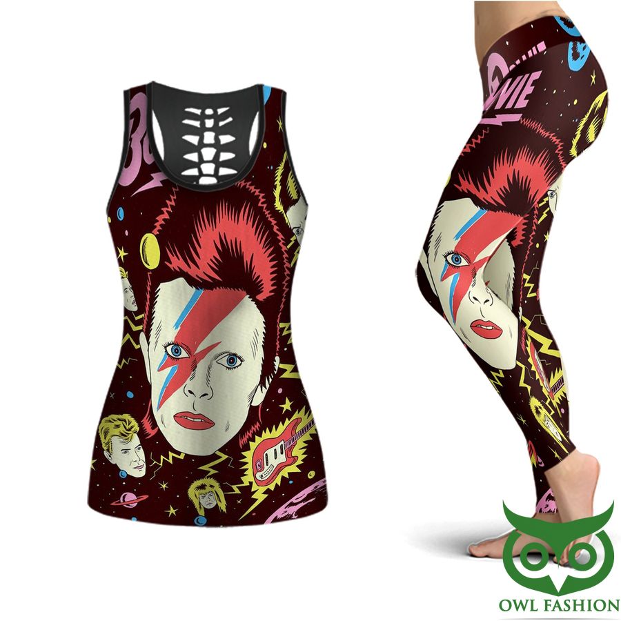 The Chameleon of Rock David Bowie Brown Tank Top and Leggings