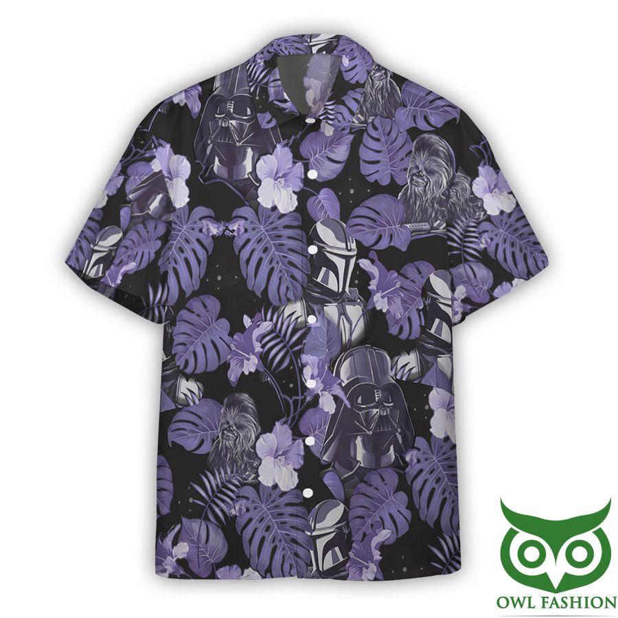 3D Star Wars Vader Floral Purple Custom Hawaiian Shirt