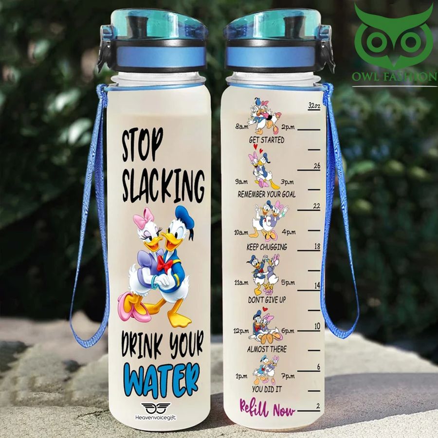 Donald and Daisy stop slacking drink your water Disney water tracker bottle