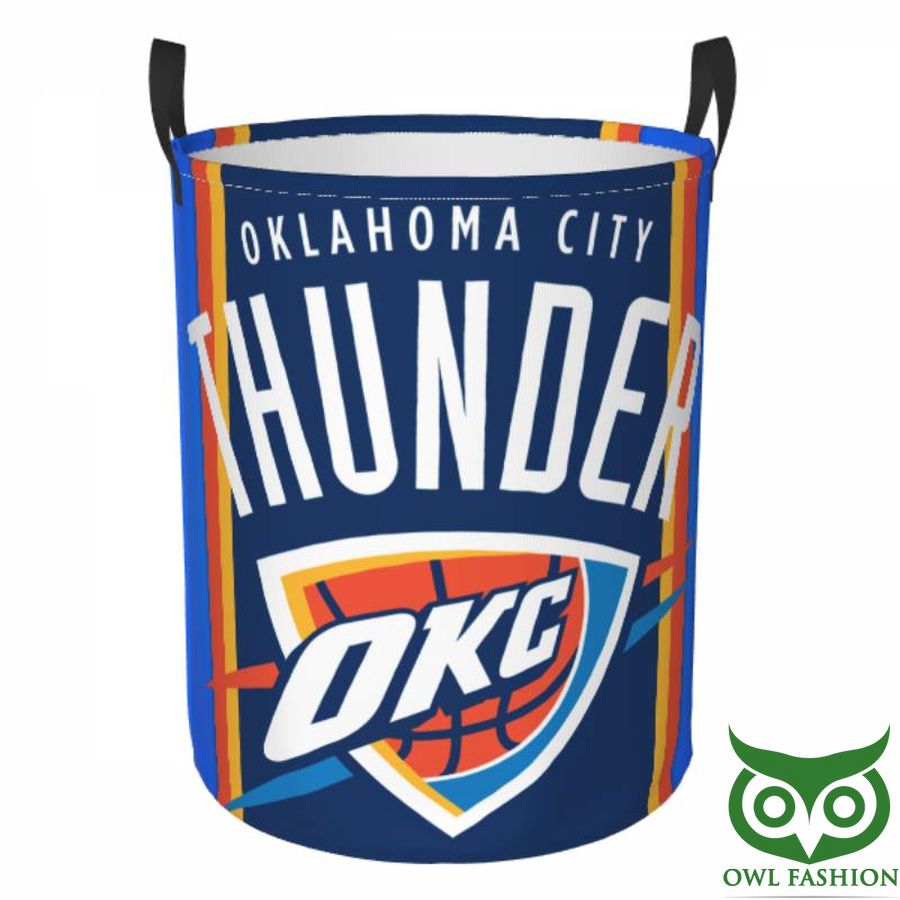 NBA Oklahoma City Thunder Circular Hamper with Logo Laundry Basket