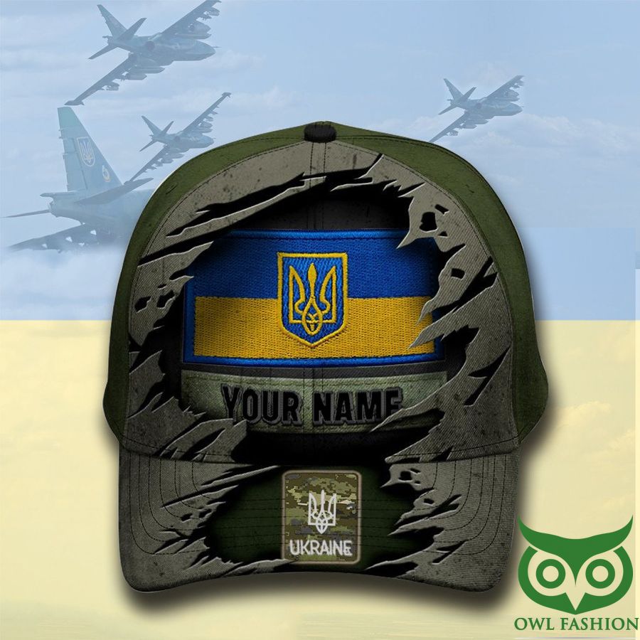 Personalized Name Stand With Ukraine Classic Cap Mens Ukrainian Flag Merch