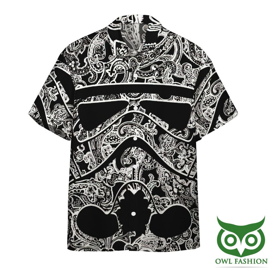 3D Star Wars Bandana Black and White Custom Hawaiian Shirt