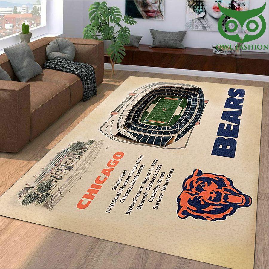 Fan Design Chicago Bears Stadium 3D View Area Rug