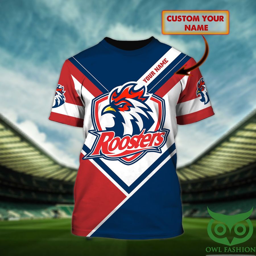 75 Custom Name Sydney Roosters NRL AOP 3D T shirt for fans