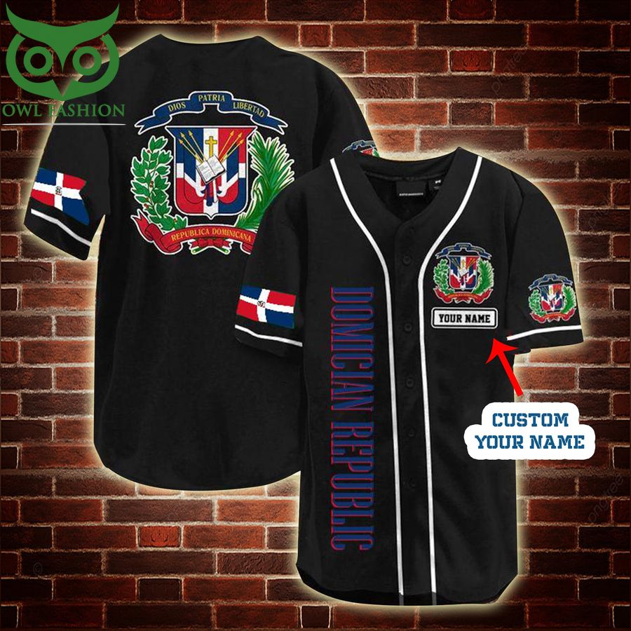 Custom Name Dominican Republic Baseball Jersey Shirt