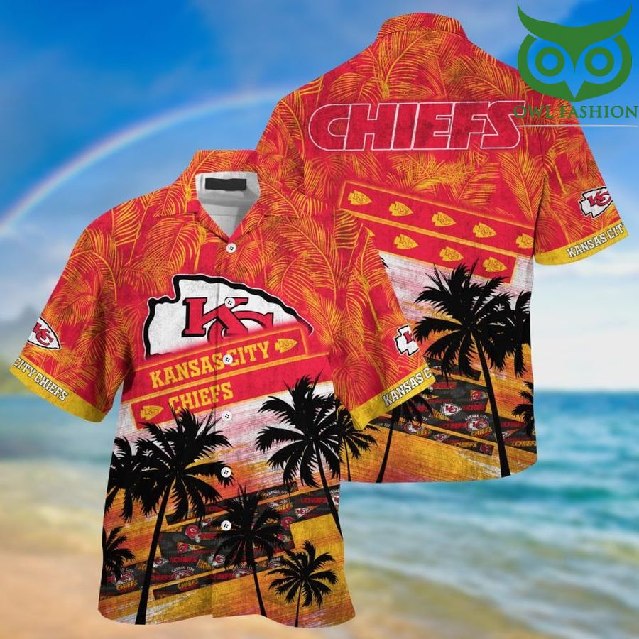 Kansas City Chiefs NFL tropical palm trees Trending Summer Hawaiian Shirt