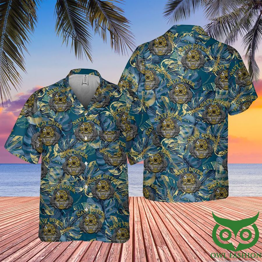 US Navy Diver Pocket Hawaiian Shirt