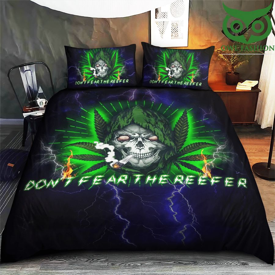 Weed Don't Fear The Reefer skull Bedding Set