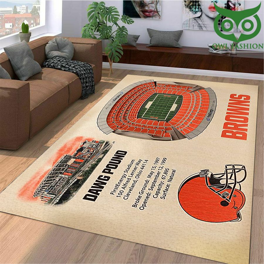 Fan Design Cleveland Browns Stadium 3D View Area Rug