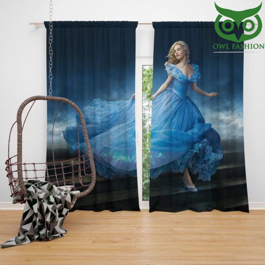 Cinderella Movie Lily James waterproof house and room decoration shower window curtains