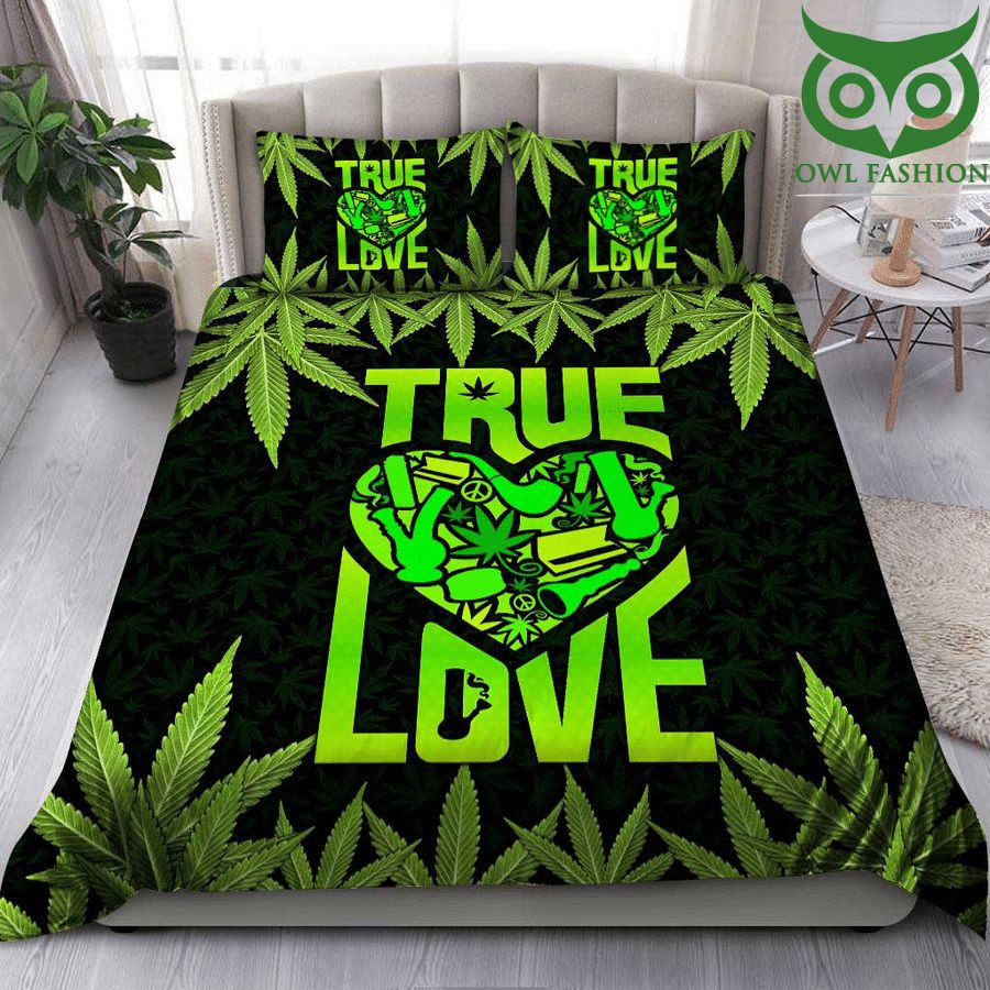 Weed cannabis True Love green Bedding Set