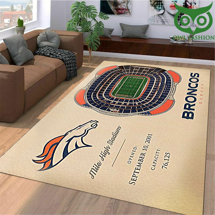 Fan Design Denver Broncos Stadium 3D View Area Rug
