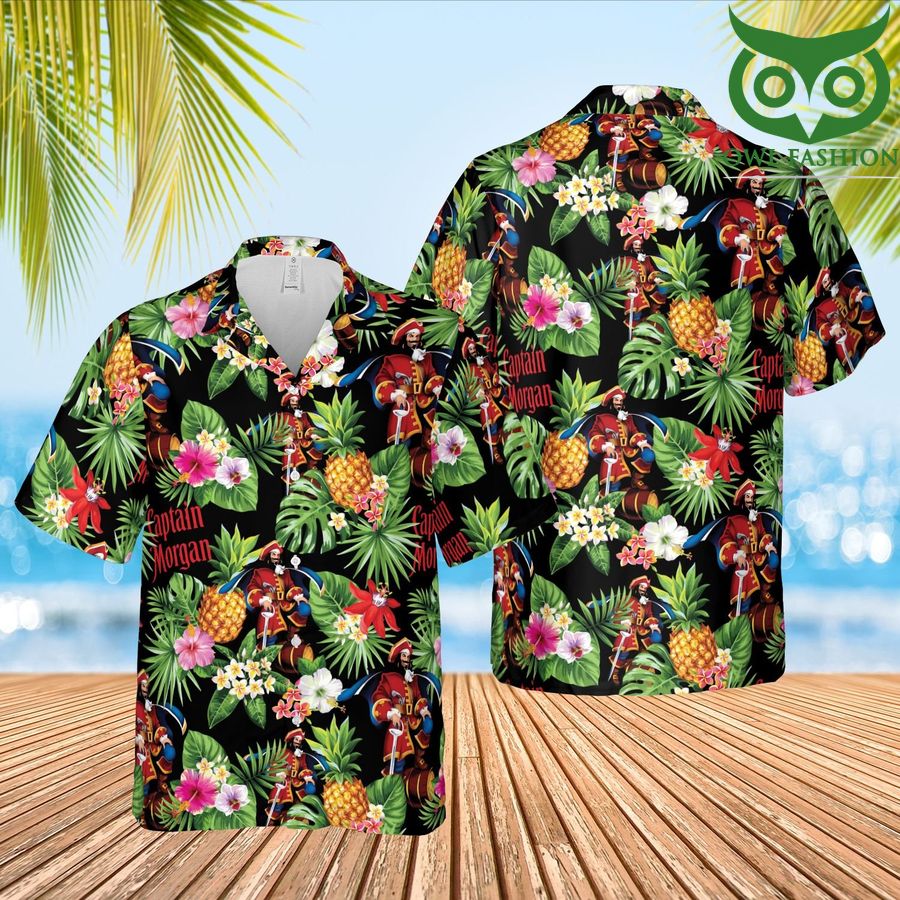 Captain Morgan whiskey Hawaii Style Summer Beach Hawaiian Shirt