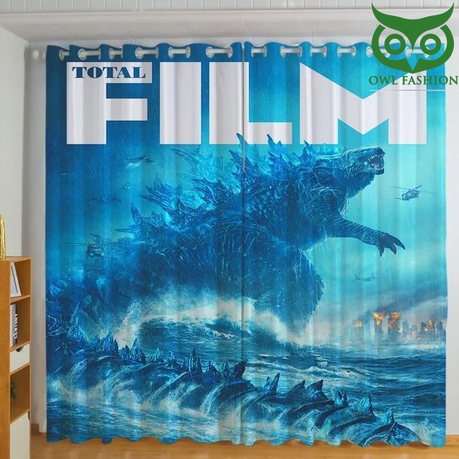 Godzilla Total Film 3d Printed waterproof house and room decoration shower window curtains