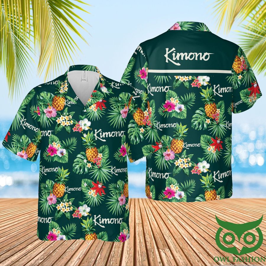 Kimono Condoms Dark and Light Green Hawaiian Shirt 