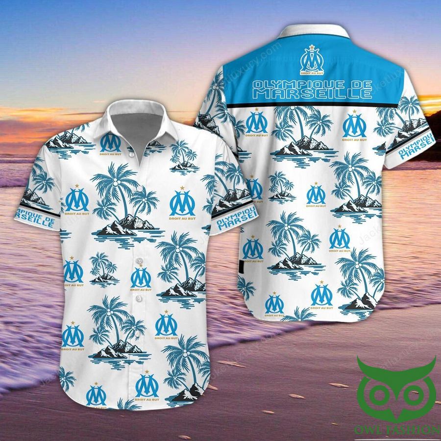 Olympique de Marseille Short-Sleeve Hawaiian Shirt